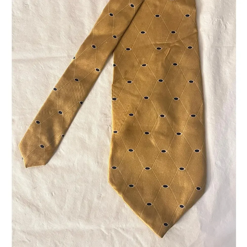 Andrew Fezza New York Silk Tie Mens Gold Necktie - Made in U.S.A.
